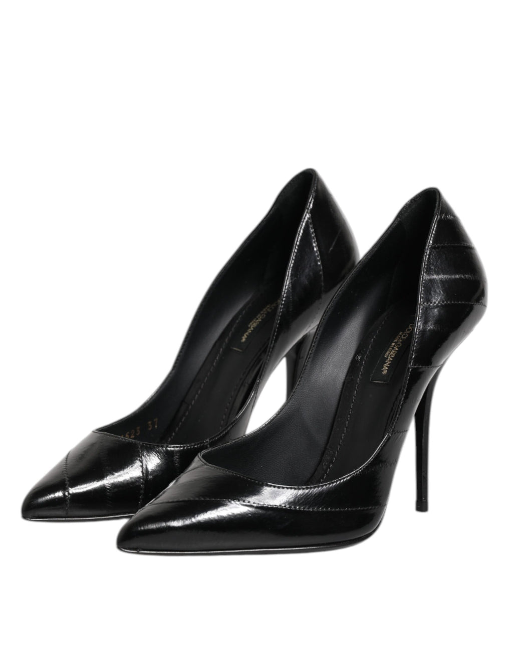 Dolce & Gabbana Schwarz Leder Stiletto High Heels Pumps Schuhe