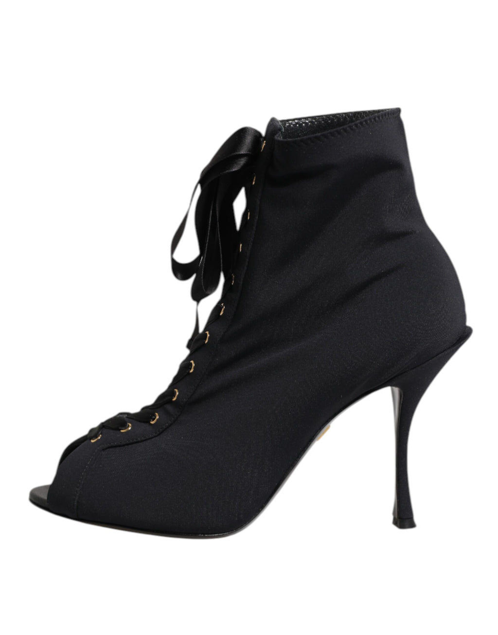 Dolce & Gabbana Schwarze Stiletto-Absatzstiefeletten zum Schnüren