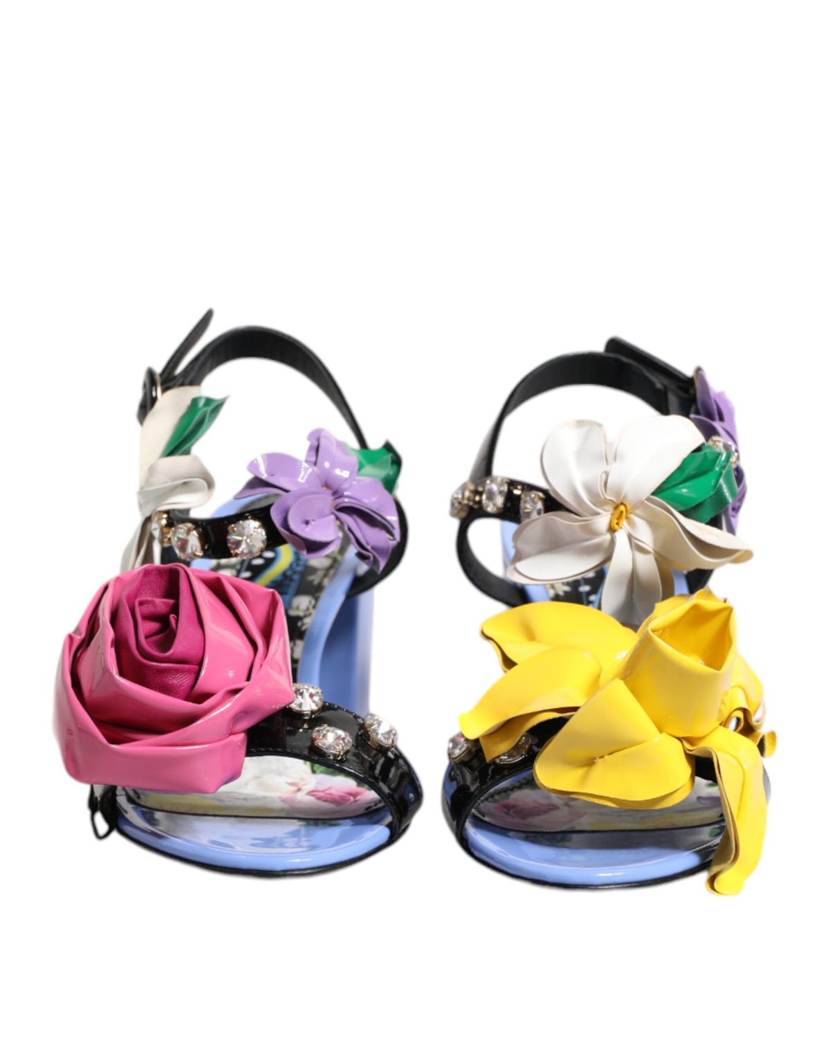 Dolce & Gabbana Mehrfarbige Blumen-Kristall-Sandalen KEIRA