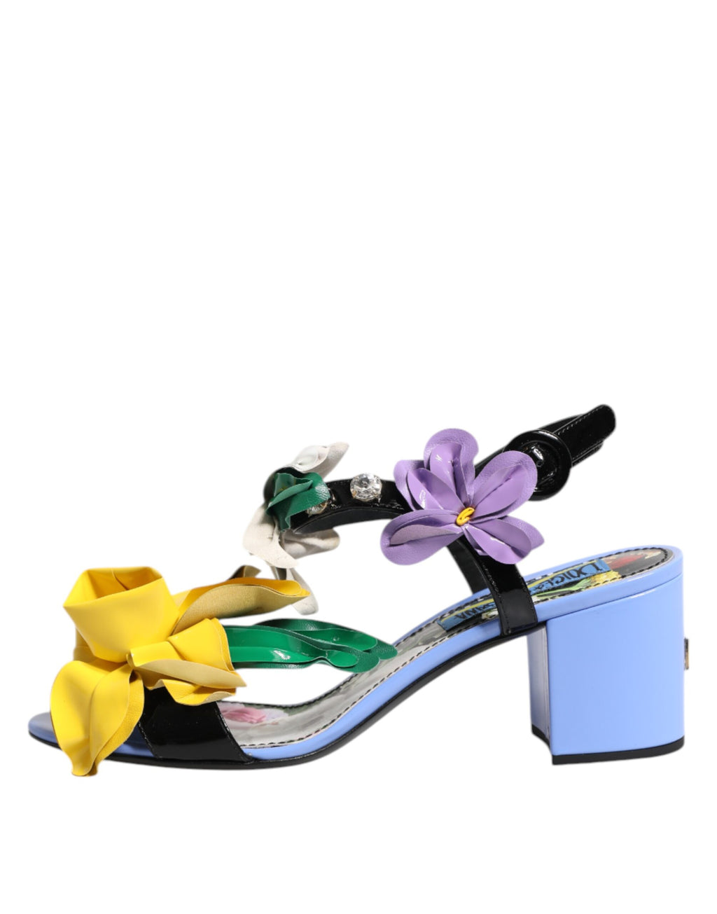 Dolce & Gabbana Mehrfarbige Blumen-Kristall-Sandalen KEIRA