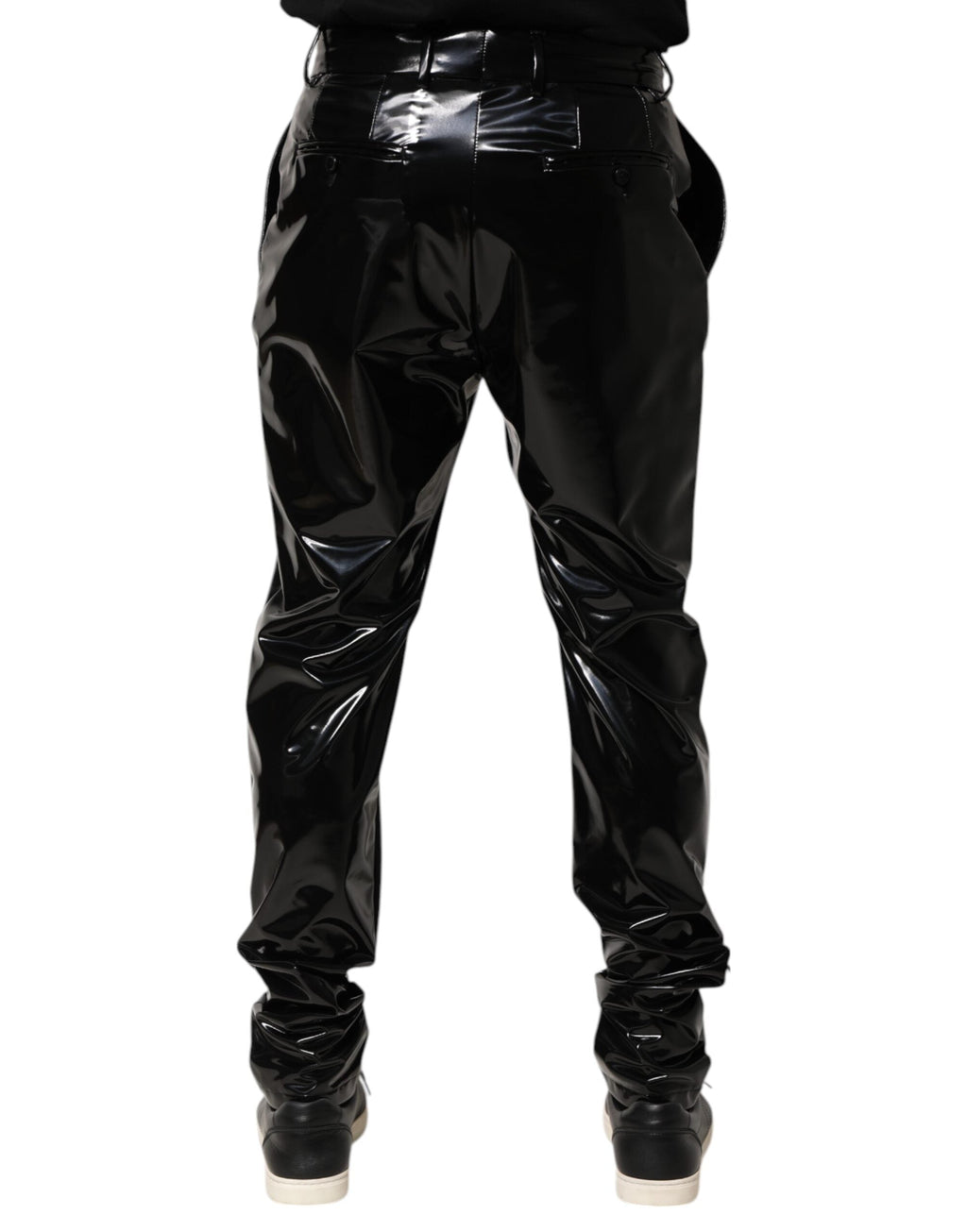 Dolce & Gabbana Schwarze Polyester Mid Waist Herren Hosen Hosen