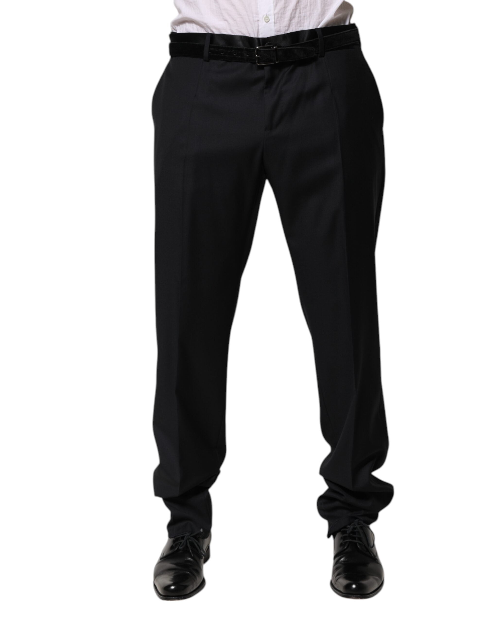 Dolce & Gabbana Schwarze Wolle Herren Formal Dress Hosen Hosen