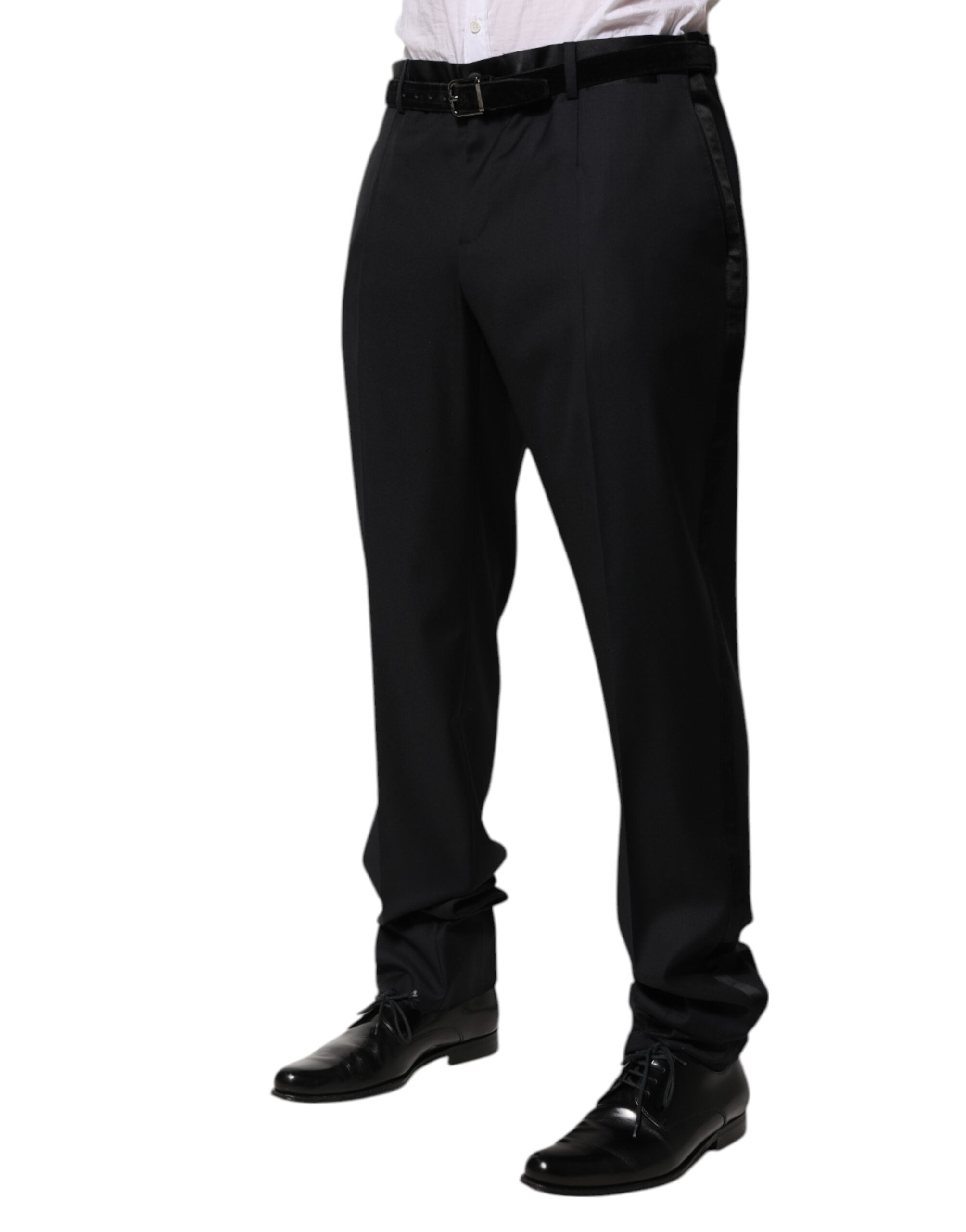 Dolce & Gabbana Schwarze Wolle Herren Formal Dress Hosen Hosen