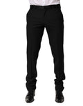 Dolce & Gabbana Black Wool Tapered Formal Men Dress Pants
