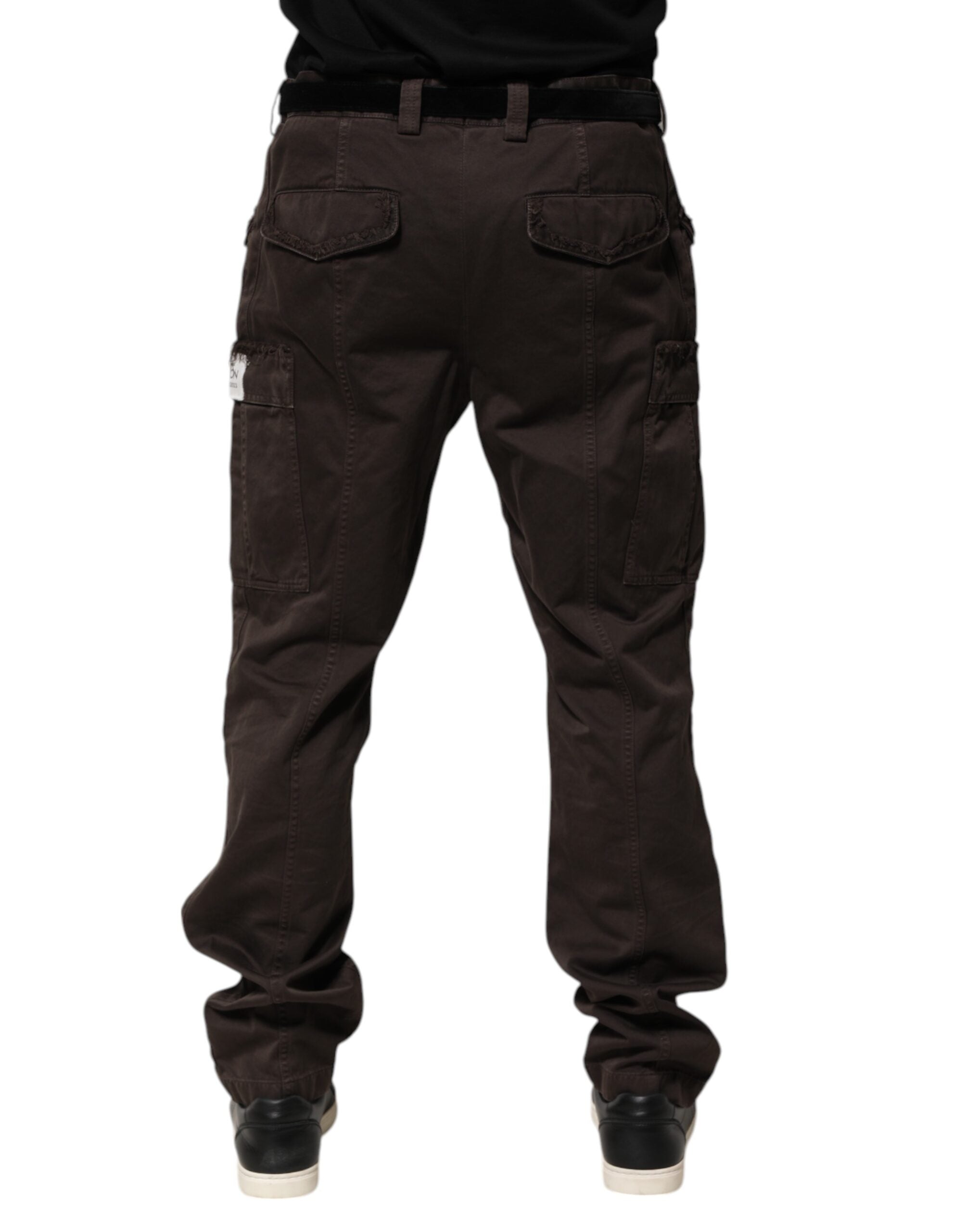 Dolce & Gabbana Braun Baumwolle Stretch Cargo Männer Hose Hose