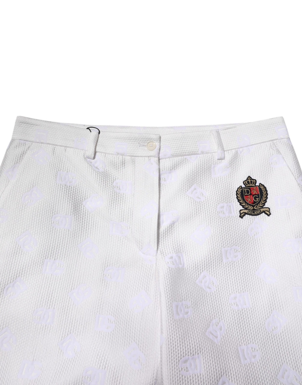 Dolce & Gabbana Weiße DNA DG Patch Logo Baumwoll-Hosenshorts