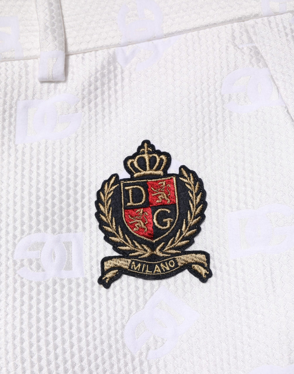 Dolce & Gabbana Weiße DNA DG Patch Logo Baumwoll-Hosenshorts