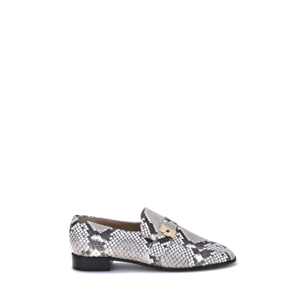 Ferragamo Loafers aus Leder mit Pythonmuster