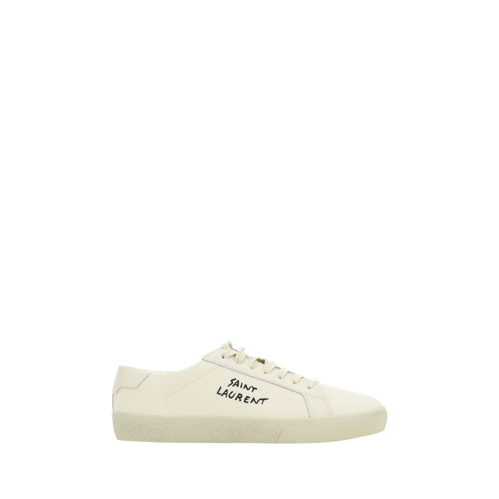 Saint Laurent Weiße Gummisohle Sneakers mit niedrigem Schaft