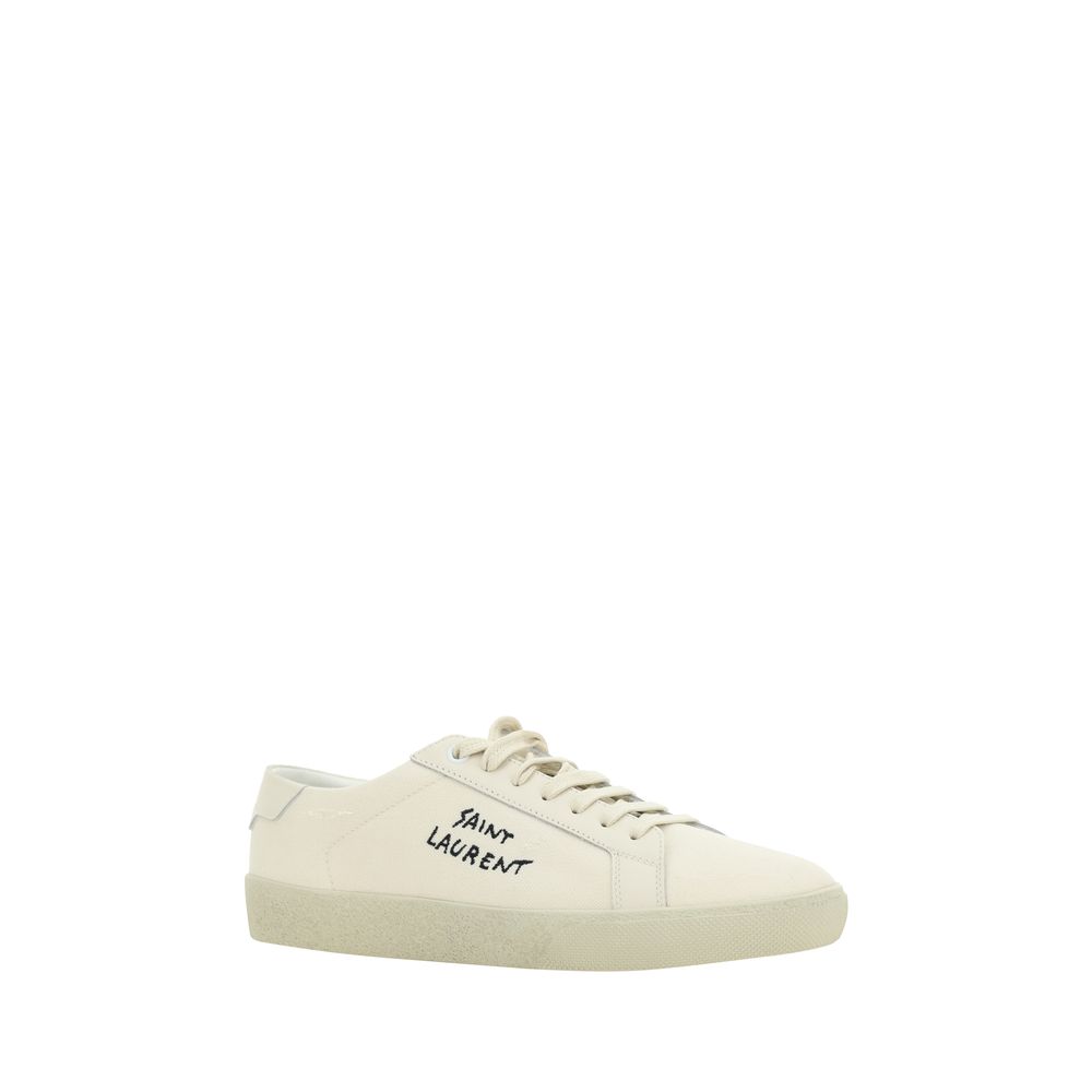Saint Laurent Weiße Gummisohle Sneakers mit niedrigem Schaft