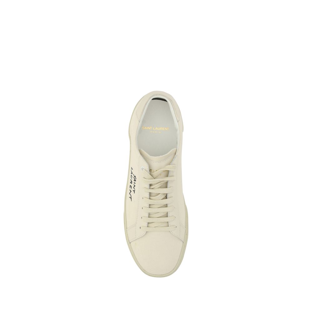 Saint Laurent Weiße Gummisohle Sneakers mit niedrigem Schaft