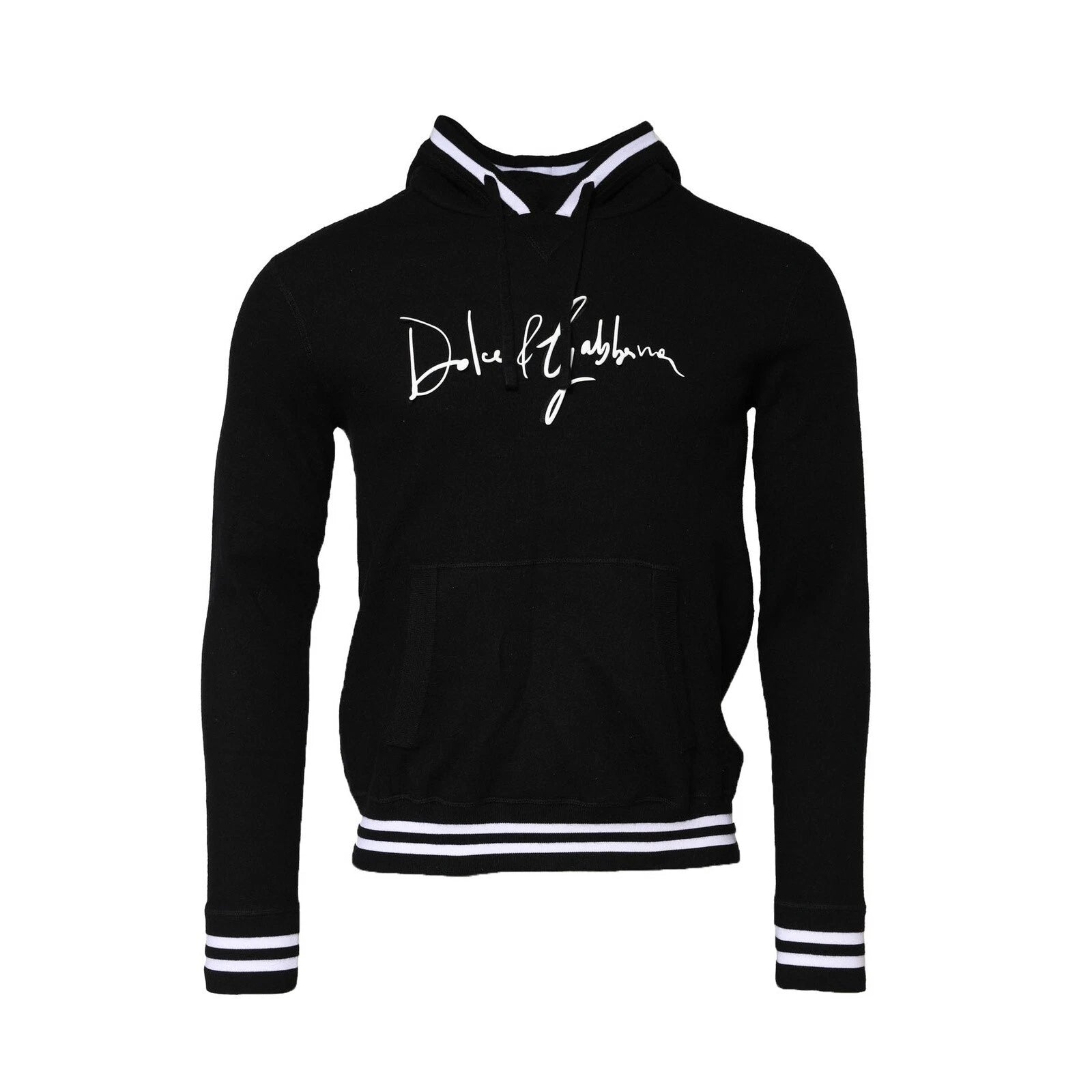 Dolce & Gabbana Schwarzes Sweatshirt mit Logodruck und Kapuze