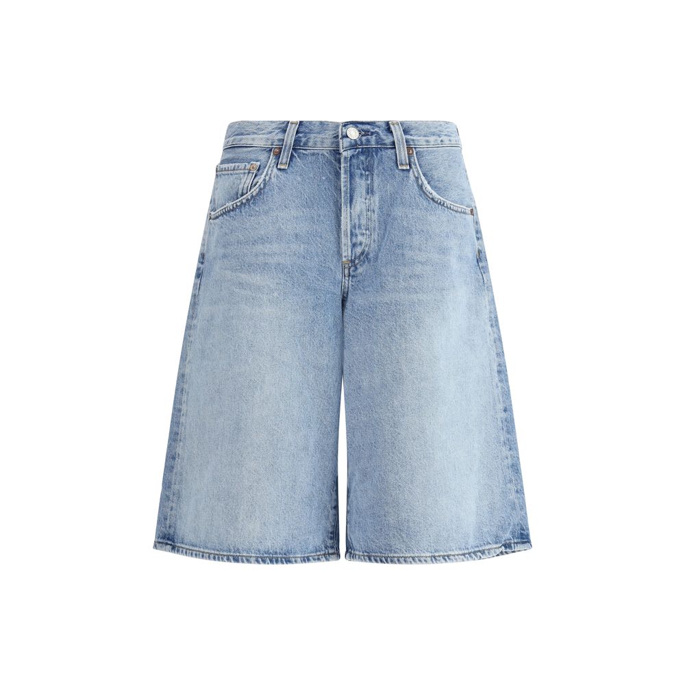Agolde Hellblaue Baumwoll-Bermuda-Shorts