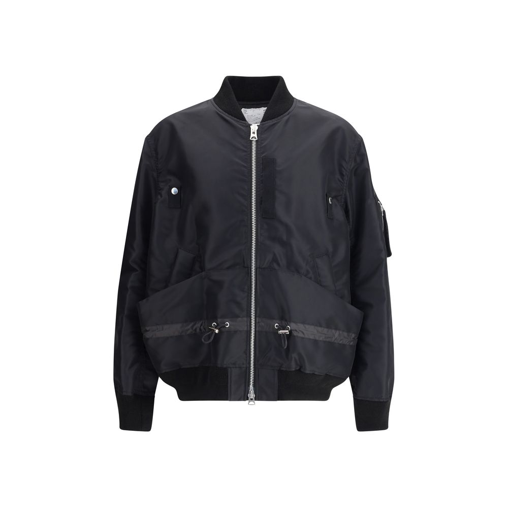 Sacai Schwarze Nylon-Bomberjacke