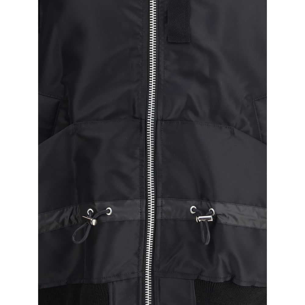 Sacai Schwarze Nylon-Bomberjacke