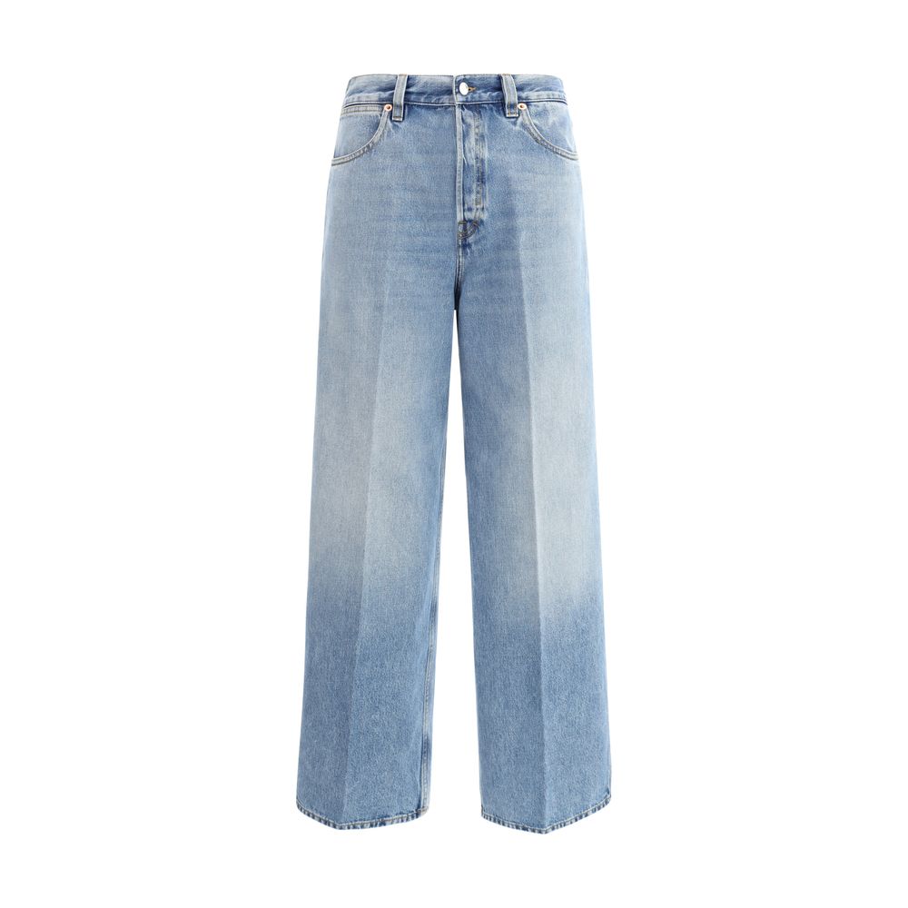 Gucci Hellblaue Baumwoll-Jeans im Denim-Look