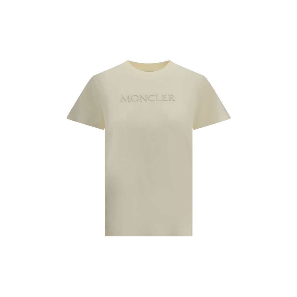 Moncler Baumwoll-T-Shirt in Creme