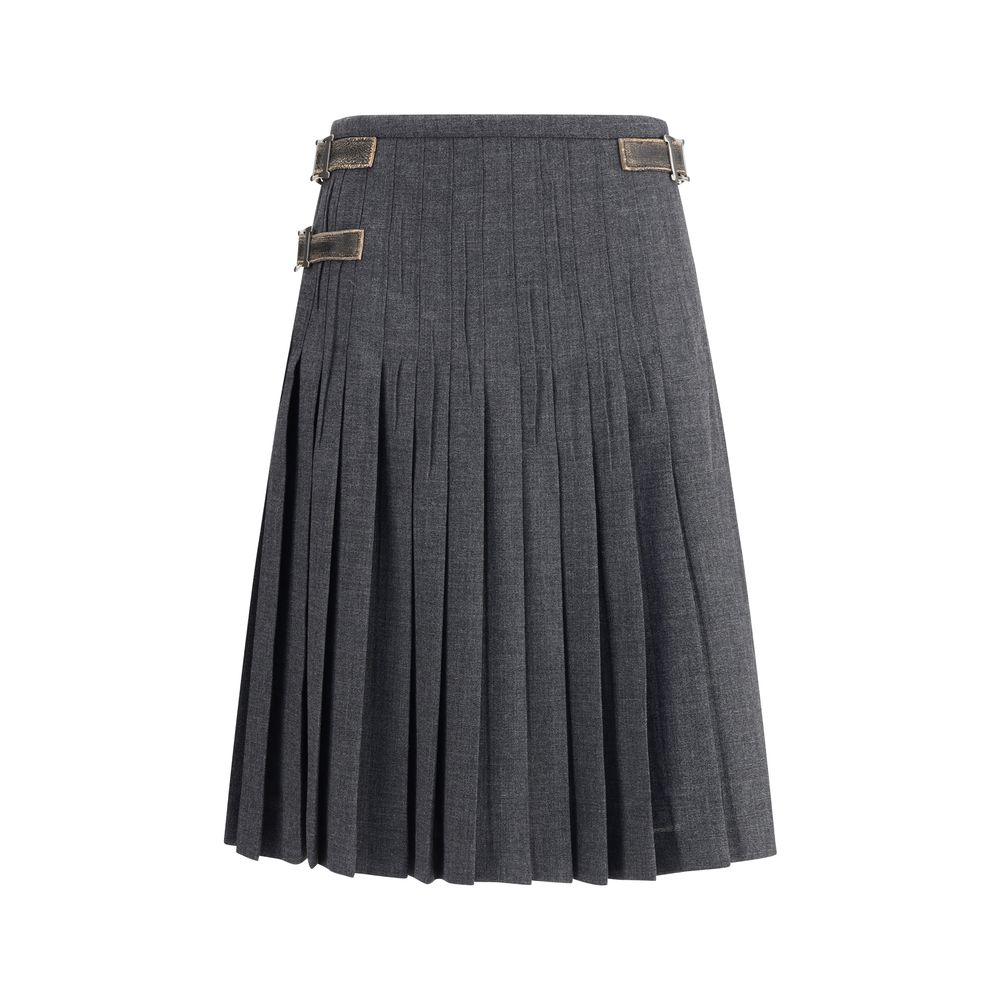 Prada Plissee-Rock aus Ziegenmohair