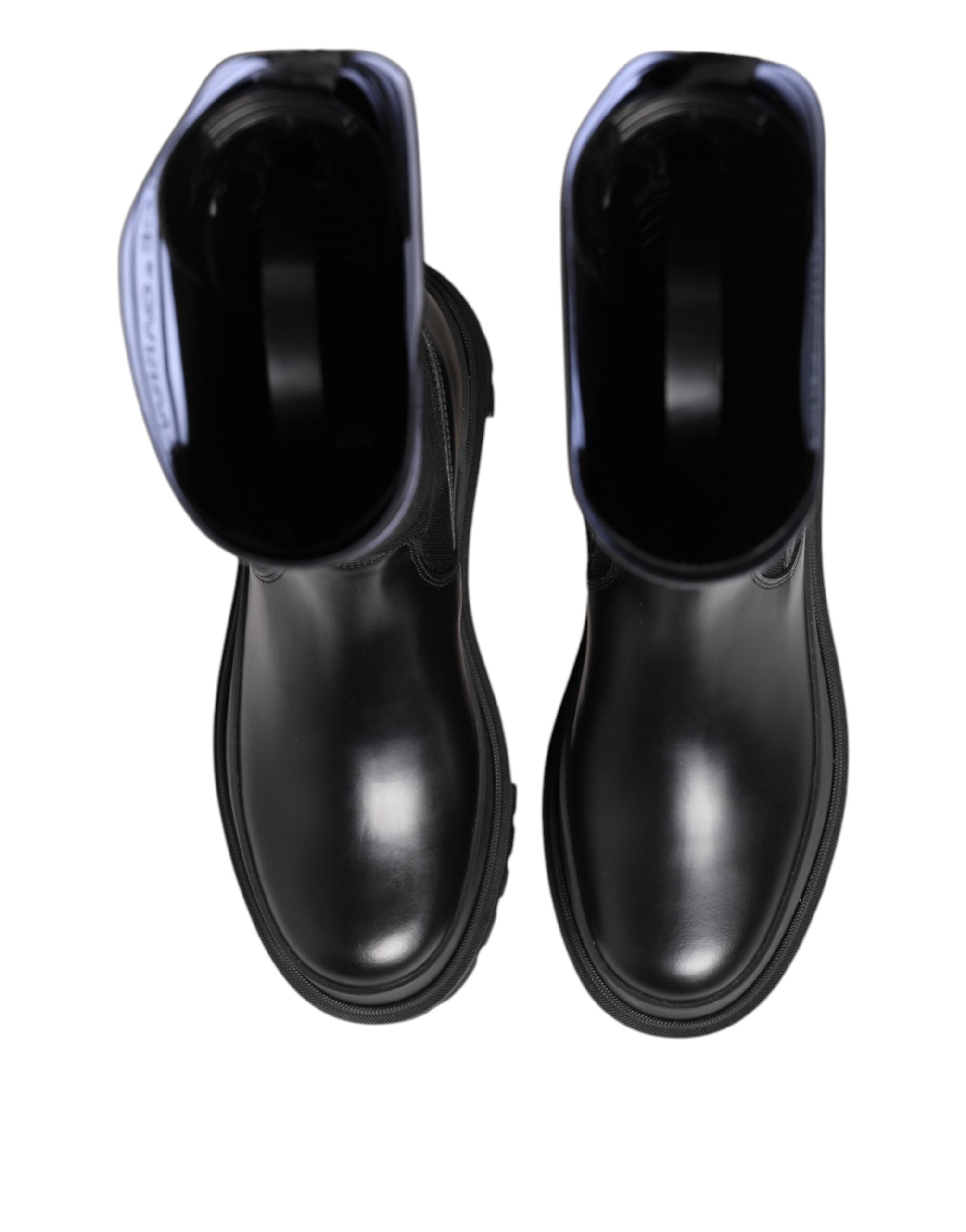 Dolce & Gabbana Schwarz Weiß Polyester Socken Hohe Stiefel Schuhe