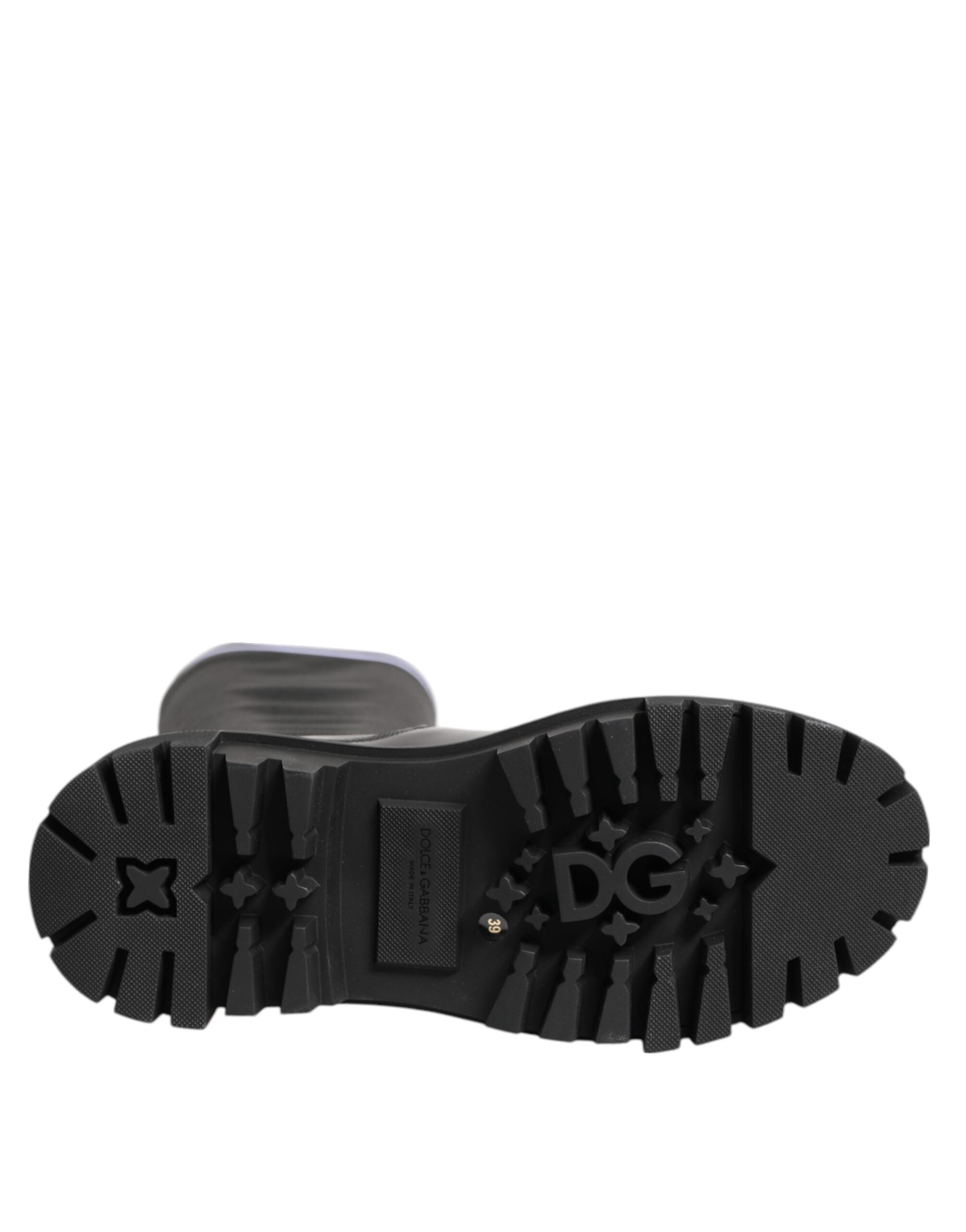 Dolce & Gabbana Schwarz Weiß Polyester Socken Hohe Stiefel Schuhe