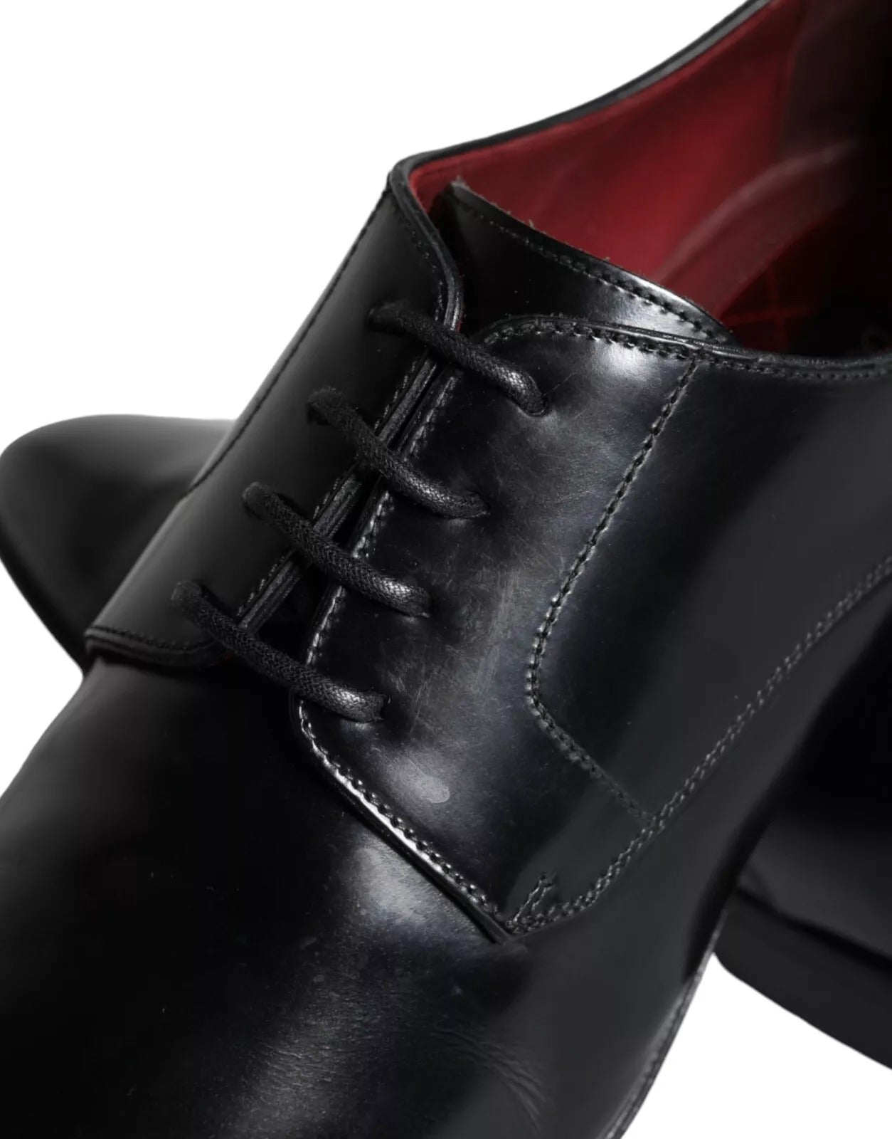 Dolce & Gabbana Schwarze Derby-Schuhe aus Kalbsleder