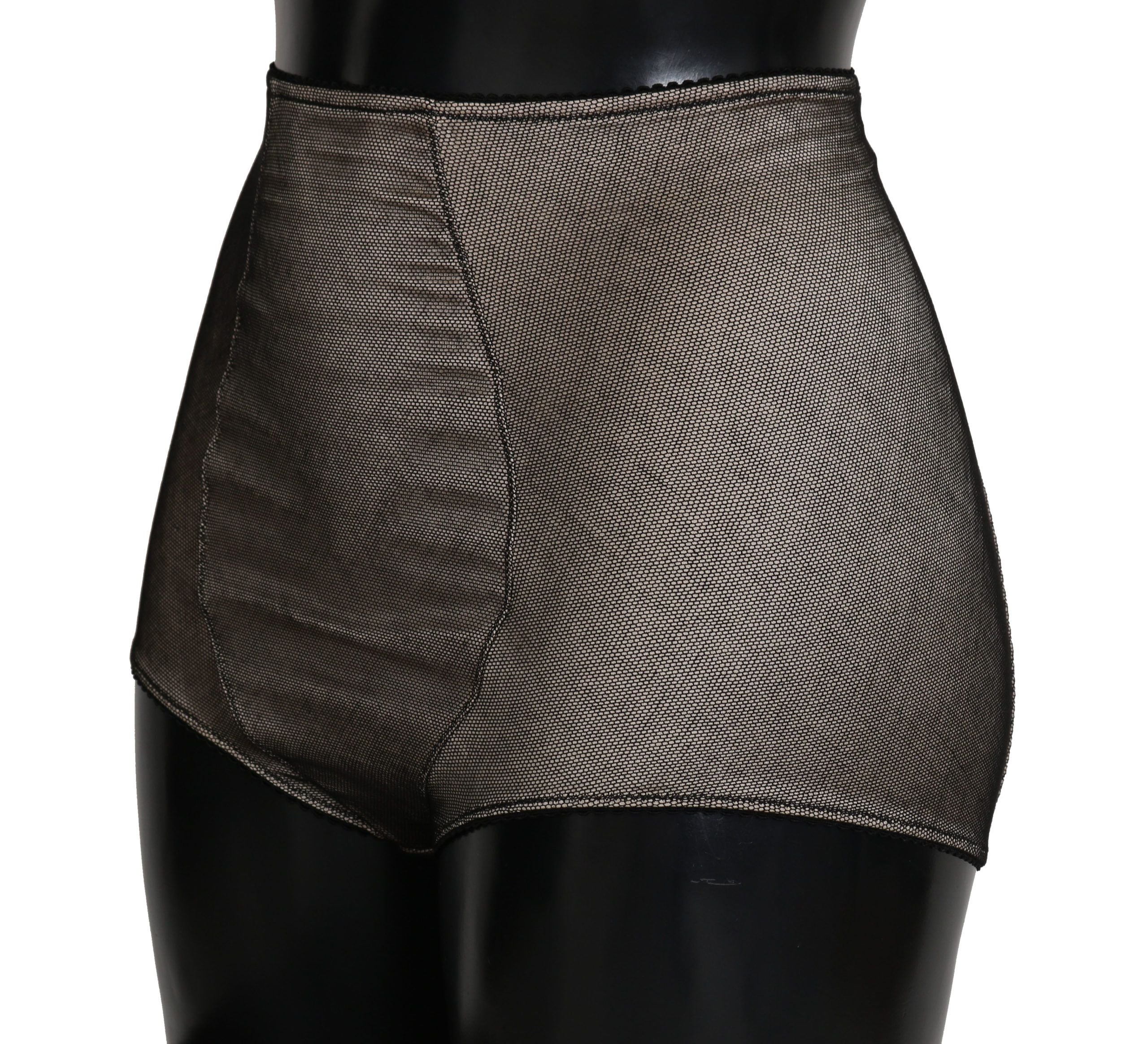 Dolce & Gabbana Unterhose Unterwäsche Beige mit schwarzem Netz