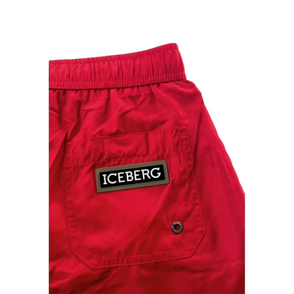 Iceberg Rotes Polyester Männer schwimmen kurz