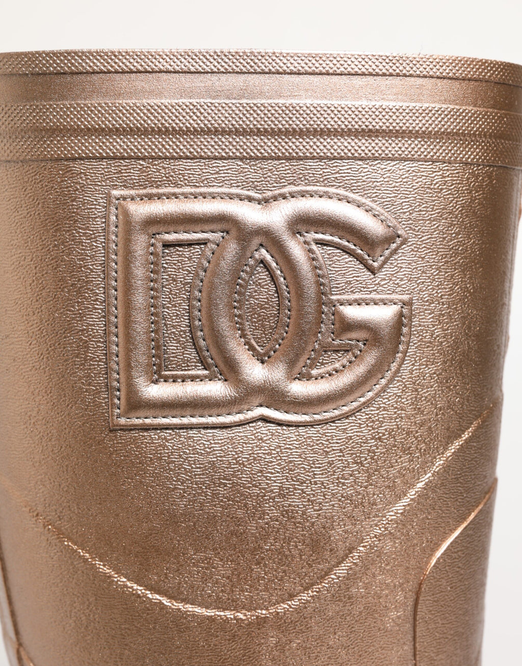 Dolce & Gabbana Gummi-Regenstiefel zum Hineinschlüpfen in Roségold