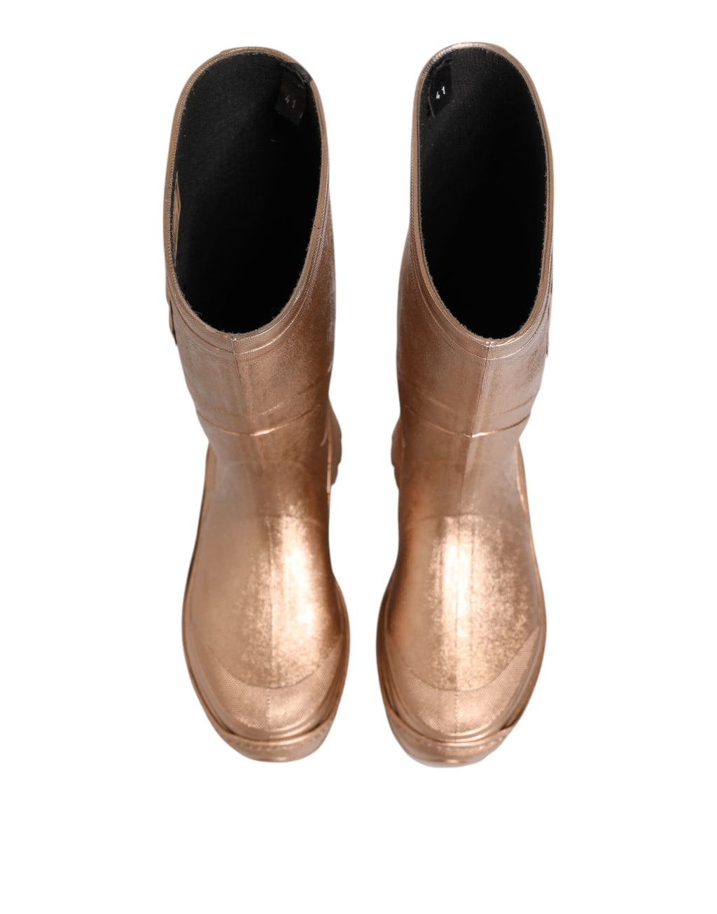 Dolce & Gabbana Gummi-Regenstiefel zum Hineinschlüpfen in Roségold