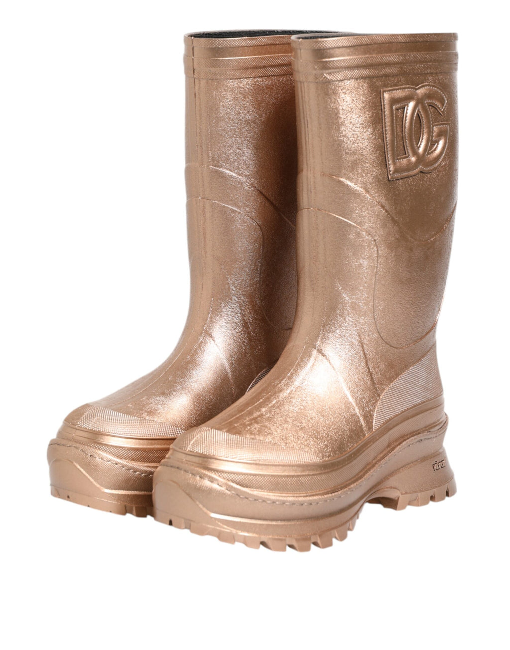 Dolce & Gabbana Gummi-Regenstiefel zum Hineinschlüpfen in Roségold