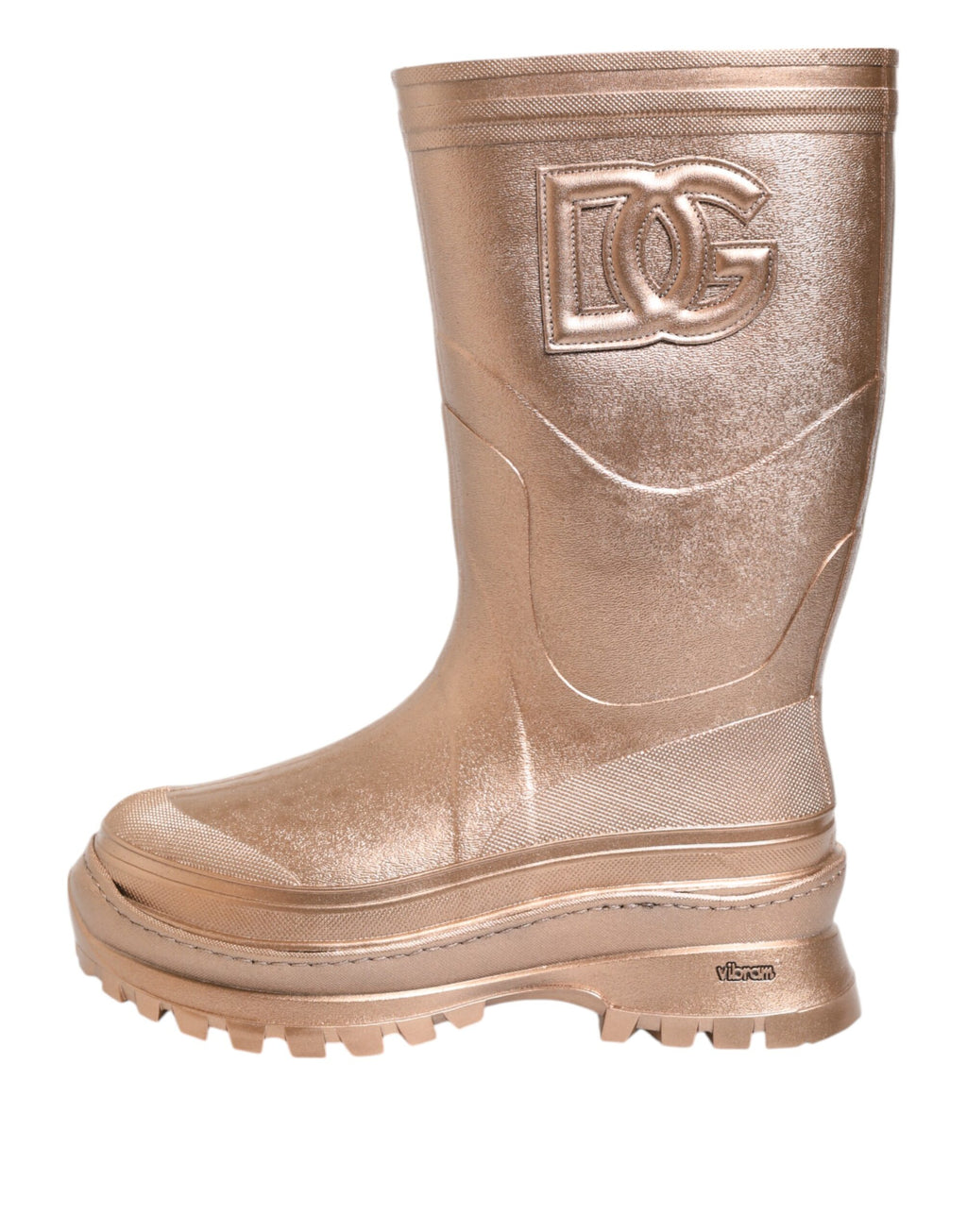 Dolce & Gabbana Gummi-Regenstiefel zum Hineinschlüpfen in Roségold