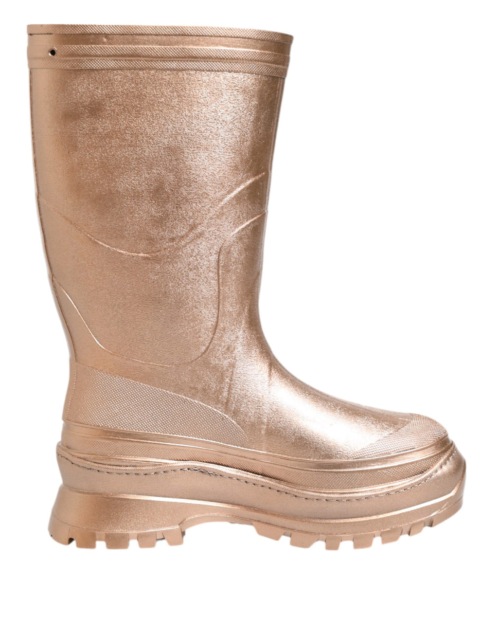 Dolce & Gabbana Gummi-Regenstiefel zum Hineinschlüpfen in Roségold