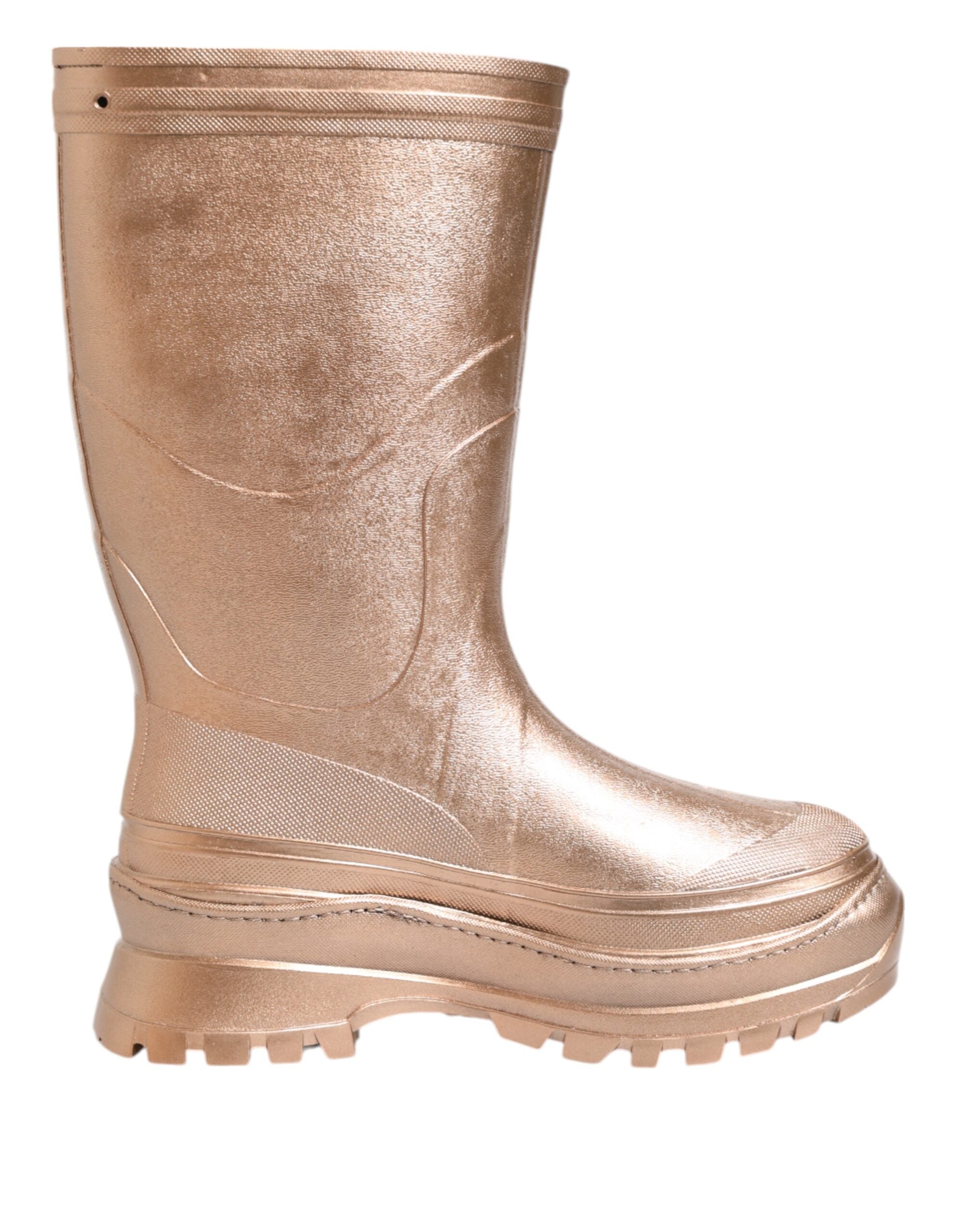 Dolce & Gabbana Gummi-Regenstiefel zum Hineinschlüpfen in Roségold