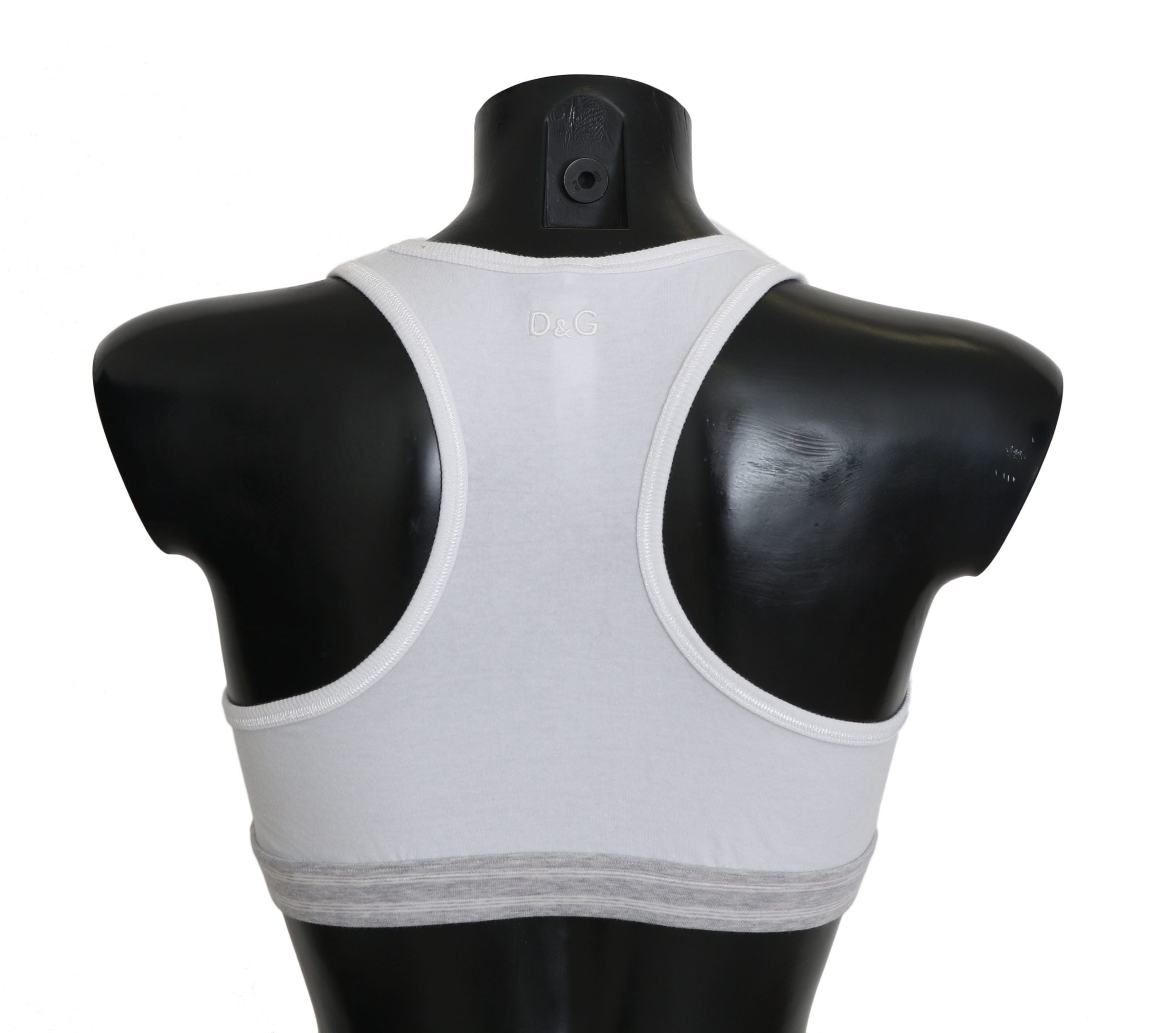 Dolce & Gabbana Weißer Baumwoll-Sport-Stretch-BH Unterwäsche
