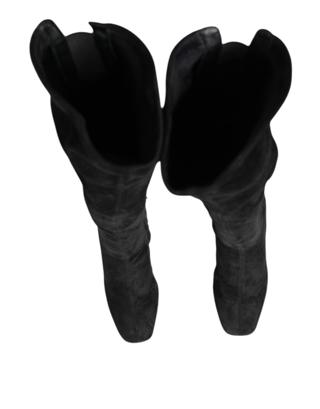 Dolce & Gabbana Schwarze kniehohe Stiefel aus Wildleder Schuhe