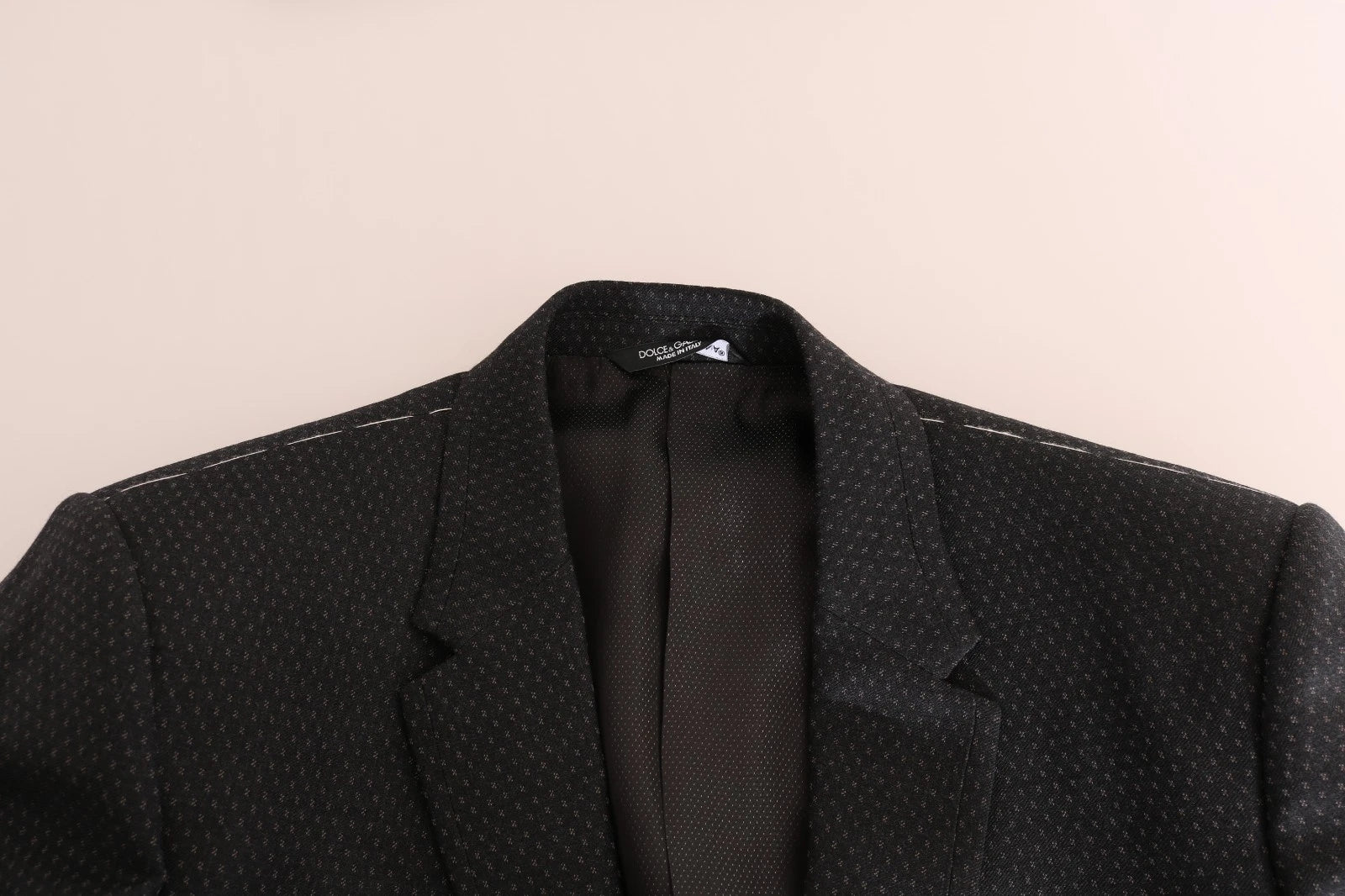 Dolce & Gabbana Grauer gemusterter Wollanzug 3 Stück Slim Suit