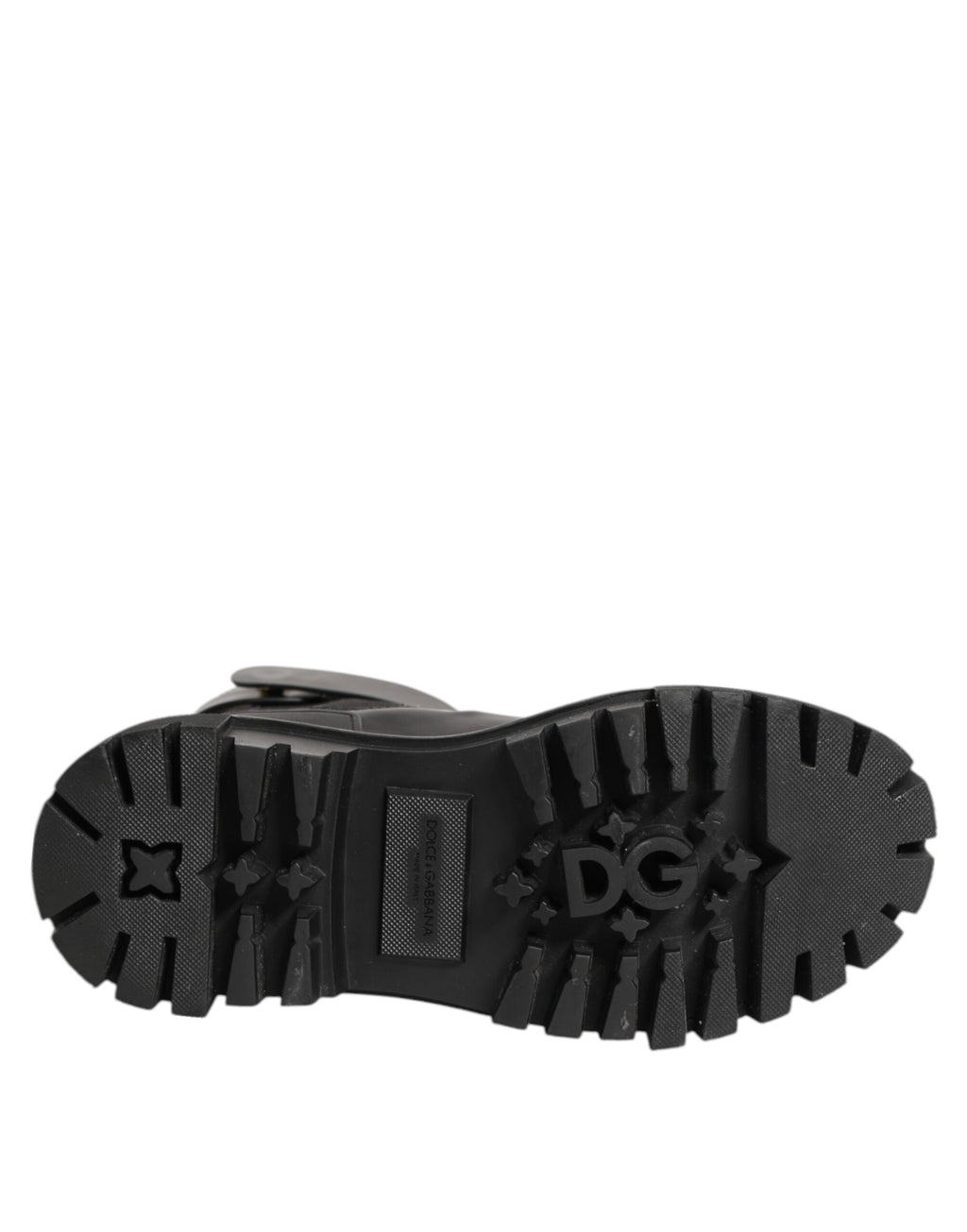 Dolce & Gabbana Schwarz Gold DG Logo Trekking Wadenstiefel Schuhe