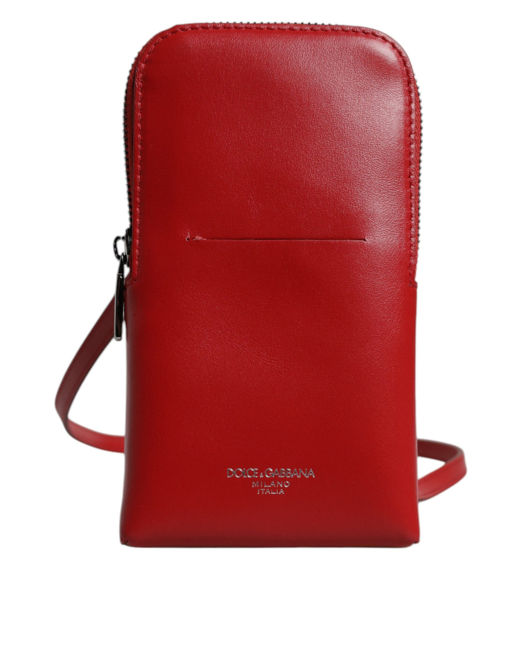 Dolce & Gabbana Rotes Leder Portemonnaie Telefon Sling Crossbody Neck Strap Tasche