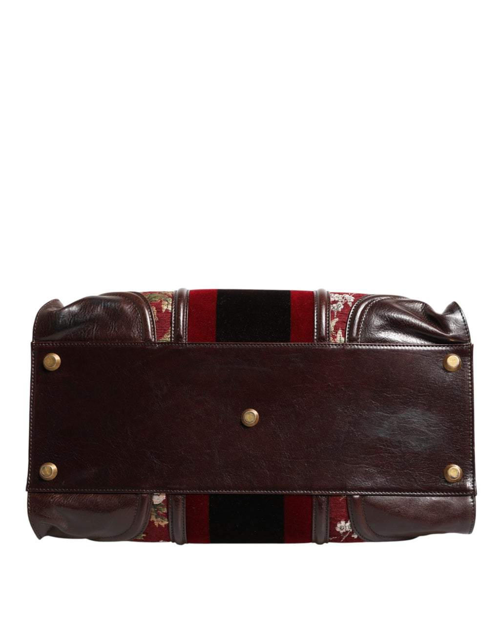 Dolce & Gabbana Multicolor Leder Jacquard Samt Reisetasche Duffle Bag