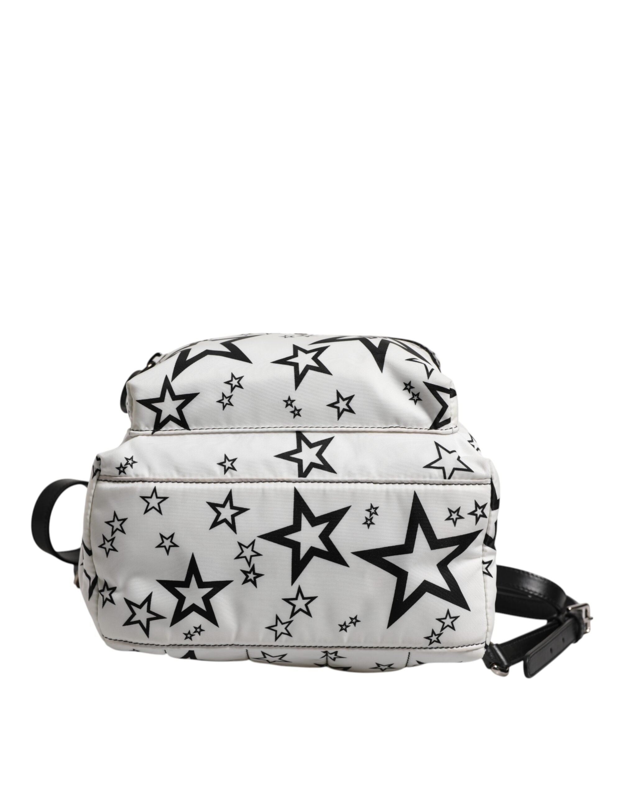 Dolce & Gabbana Weiße DG Sterne Druck Nylon Reise Rucksack Tasche