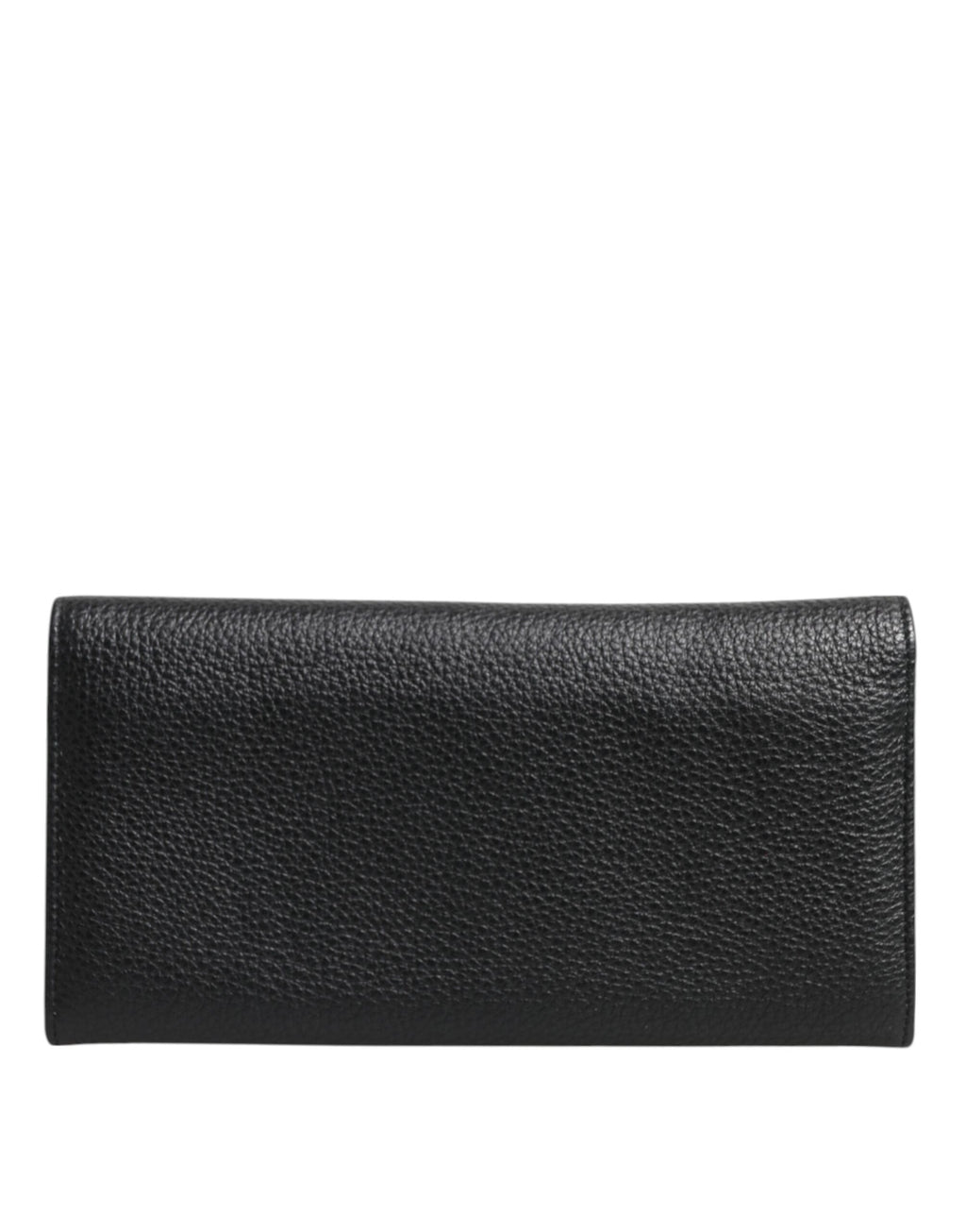 Dolce & Gabbana Schwarzes Leder Trifold Logo Plaque Kartenhalter Brieftasche