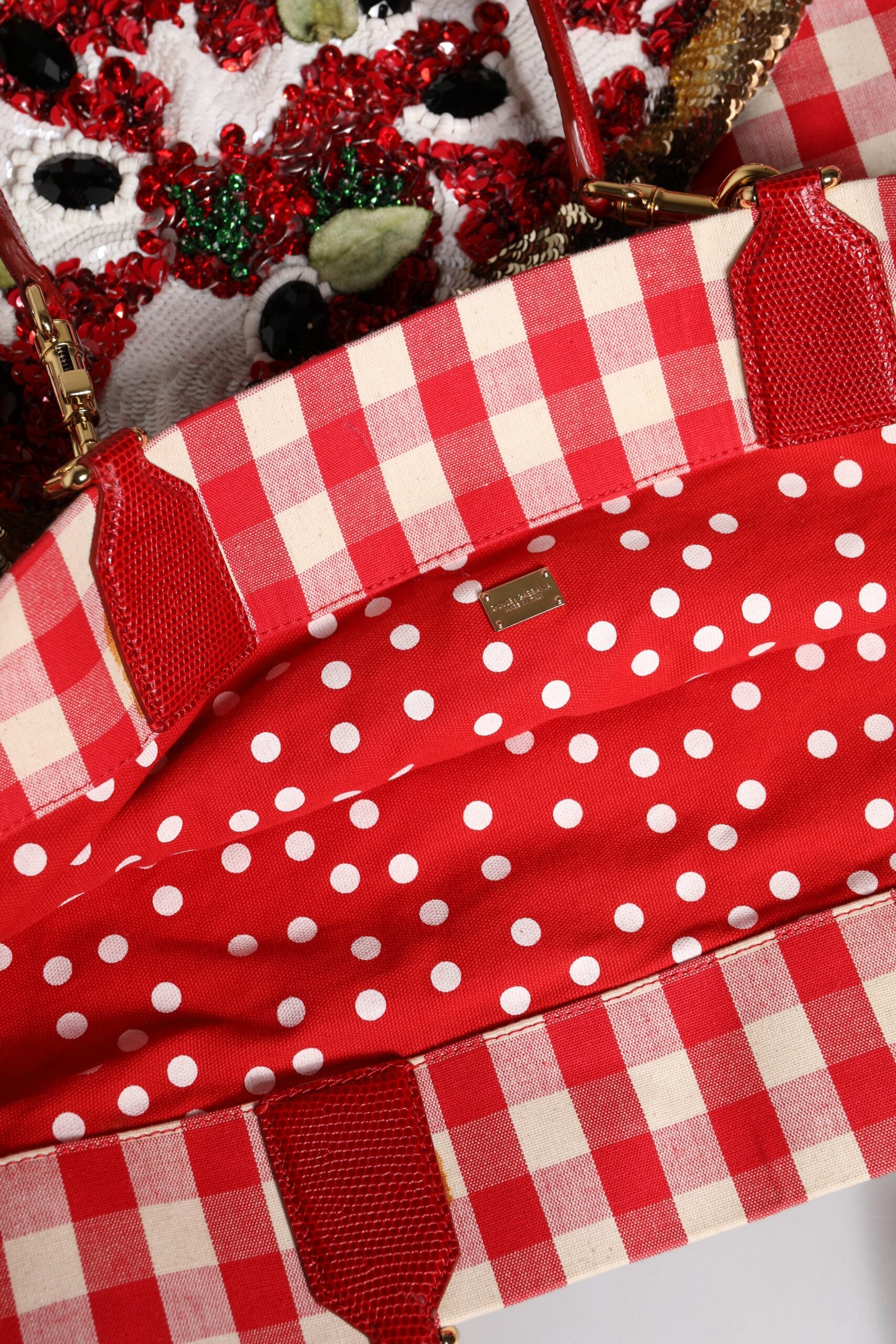 Dolce & Gabbana Rote, mit Strass verzierte I Love Pizza-Tasche