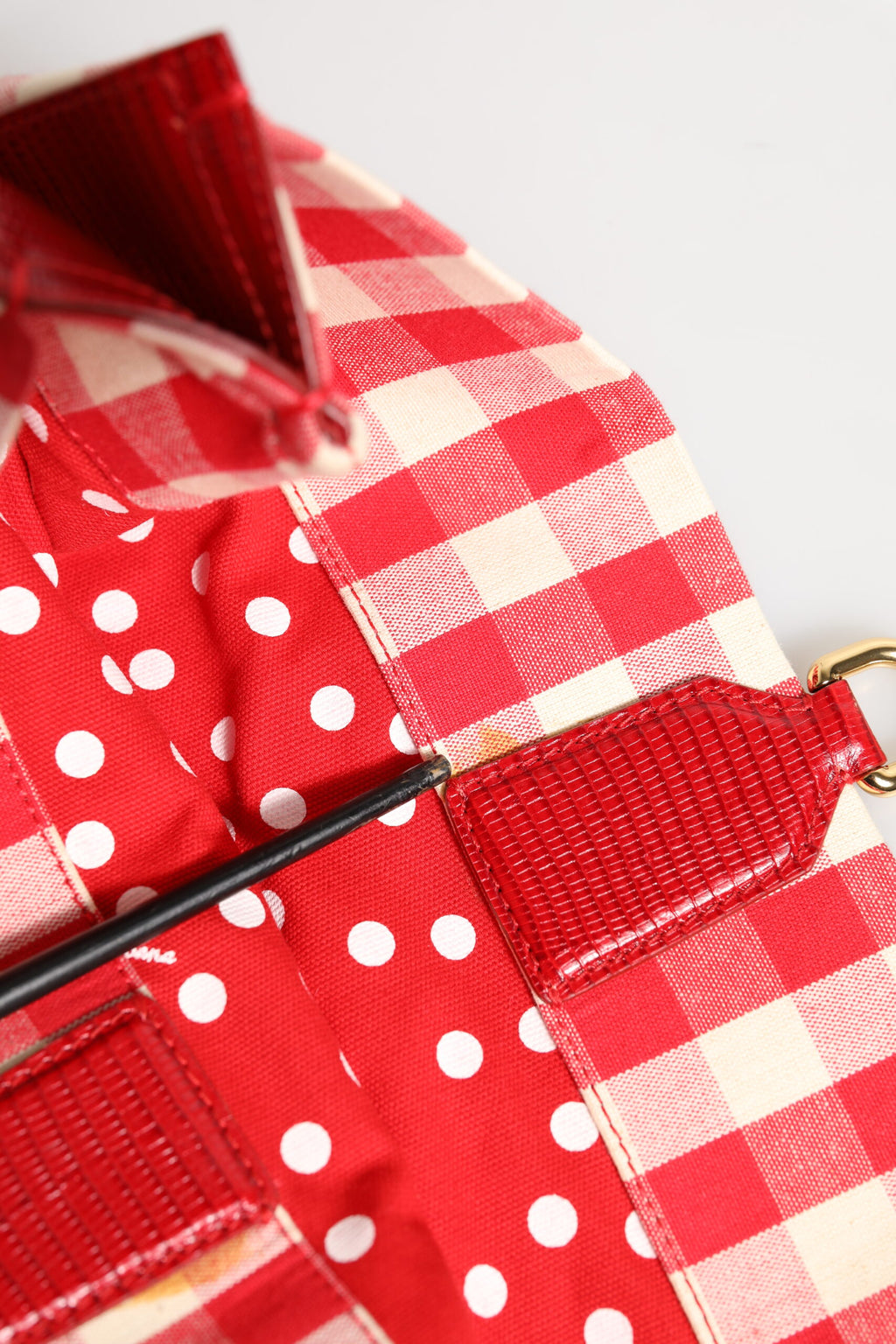 Dolce & Gabbana Red I Love Pizza Rhinestone Embellished Tote Bag