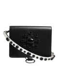 Dolce & Gabbana Zwart Leren Portemonnee/Kaarthouder met Kristallen