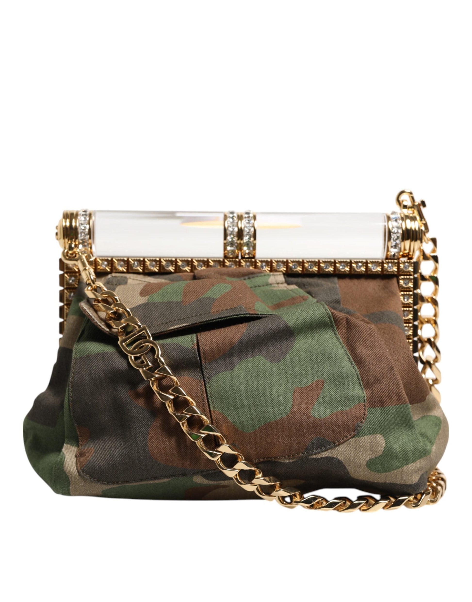 Dolce & Gabbana Multicolor Sicily Medium Camouflage Schulterriemen Tasche