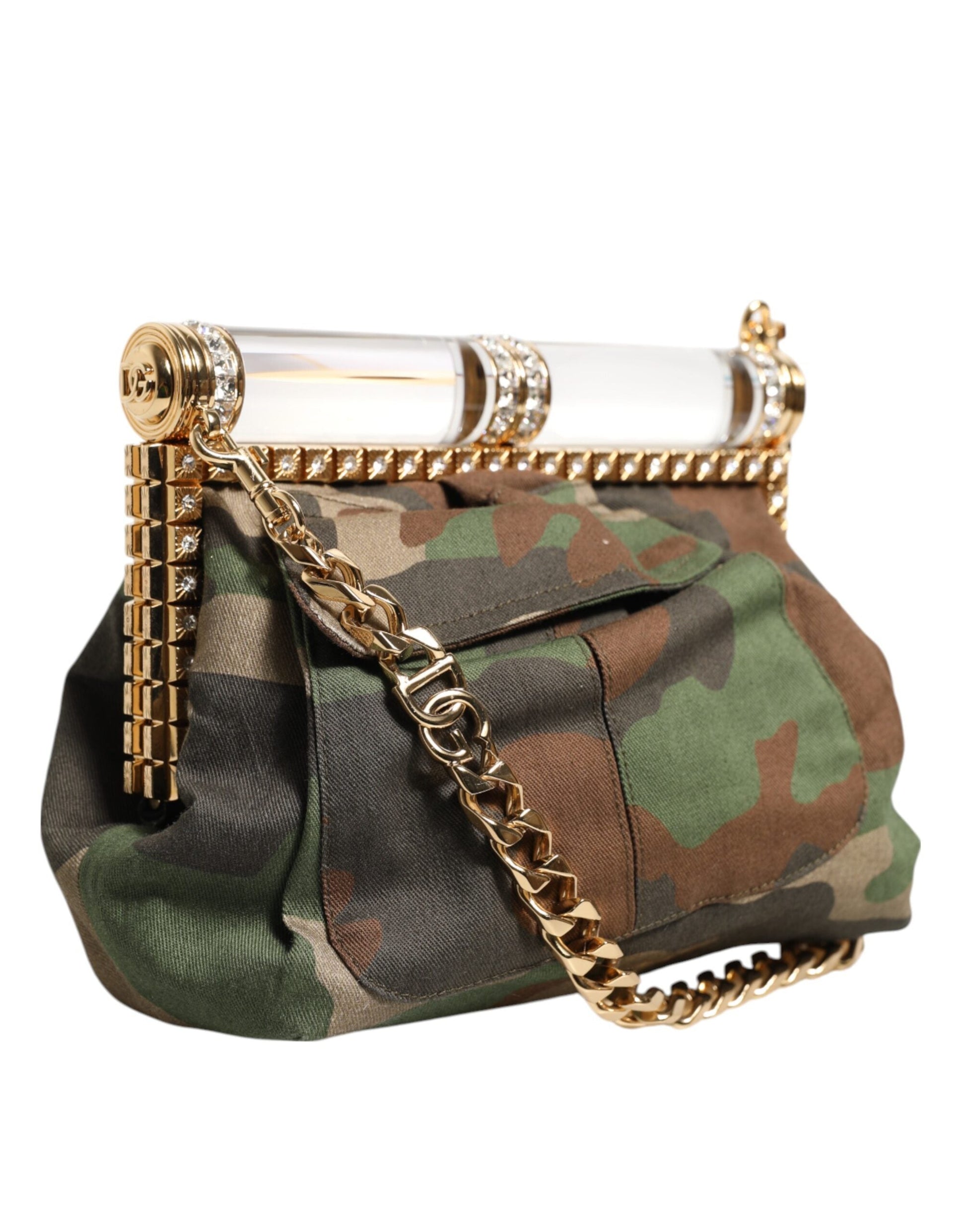 Dolce & Gabbana Multicolor Sicily Medium Camouflage Schulterriemen Tasche