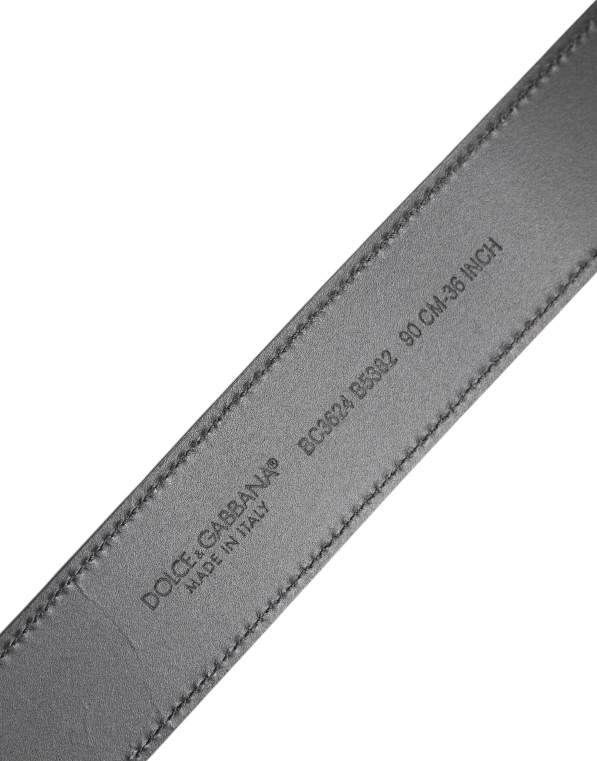 Dolce & Gabbana Schwarzer Leder-Gürtel mit klassischer Metall-Logo-Schnalle