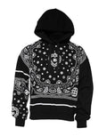 Dolce & Gabbana Schwarzer Kapuzenpullover für Herren mit Bandana-Muster