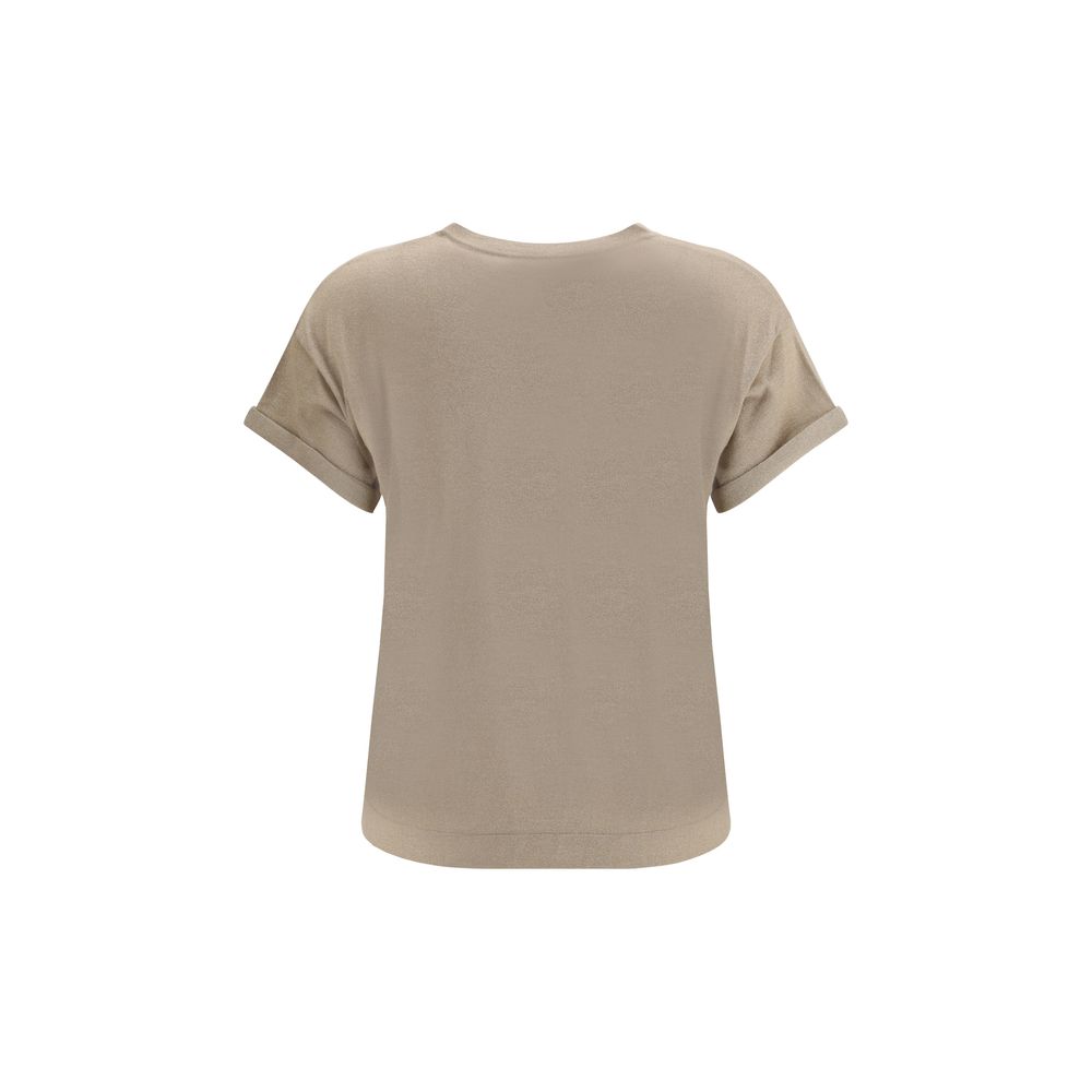 Brunello Cucinelli Kaschmir-Glitzer-T-Shirt