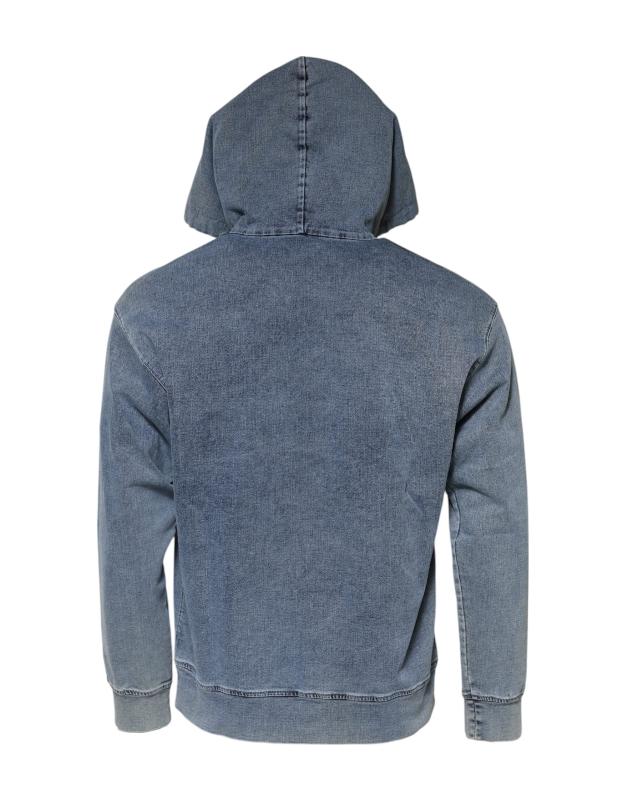 Dolce & Gabbana Blaues Sweatshirt mit Kapuze aus Baumwollmischung Pullover